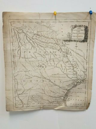 Circa 1779 A And Accurate Map Of The Province Of Georgia In North America