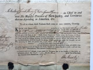 Early American Colonial 1761 Handwritten Will Document Jersey America Rare 2