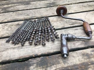 Old Vintage Antique Tools Ratcheting Bit Brace Auger Bits Drills No.  2610