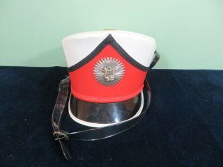 Vintage Ostwald Uniforms Marching Band Hat Red White Black W Straps