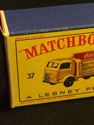 Vintage Matchbox Lesney Coca - Cola Lorry 37 Truck BOX ONLY 2
