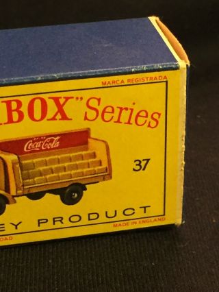 Vintage Matchbox Lesney Coca - Cola Lorry 37 Truck BOX ONLY 3