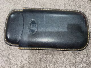 Vintage Dunhill Black Leather Three - Cigar Holder