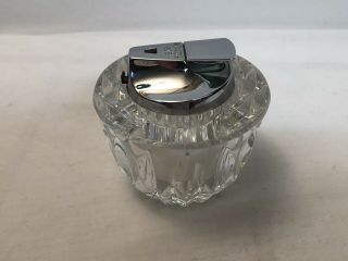 Vintage Ronson Varaflame Duchesse MKII Crystal Glass Butane Table Top Lighter 2