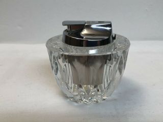 Vintage Ronson Varaflame Duchesse MKII Crystal Glass Butane Table Top Lighter 3