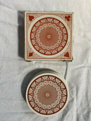 Vintage Full Deck Round Playing Cards Fairy Brand No.  200a Plastic Coated Box