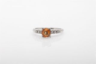 Antique $4000 1.  25ct Natural Padparadscha Sapphire Diamond Platinum Wedding Ring