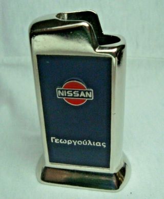 Nissan Rare Vintage Enameled Metal Table Case/holder For Bic Lighter 32