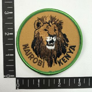 Vtg Embroidered Cloth Male Lion Nairobi Kenya Africa Patch Game Animal 89i5