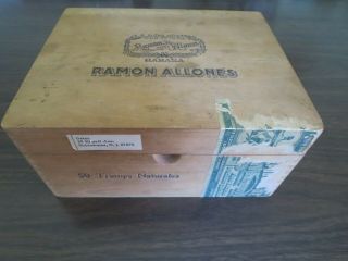 Vintage Ramon Allones 50 Trumps Naturales Wood Cigar Box,  Very Good Shape