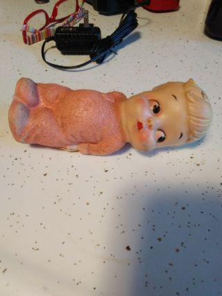 Vintage 1956 Dreamland Creations Girl Pink Long Johns Rubber Doll Squeaky Toy