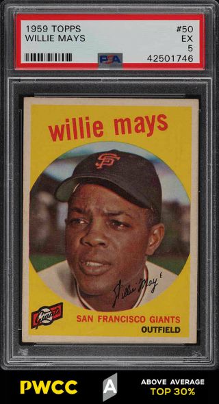 1959 Topps Willie Mays 50 Psa 5 Ex (pwcc - A)