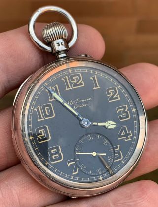 A Gents Very Good Antique Solid Silver “j.  W.  Benson” Military Pocket Watch,  1917.