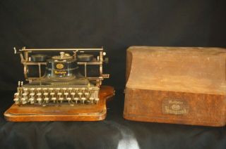 Rare Hammond Multiplex Typewriter W/ Wood Case,  Antique Typewriter 1913