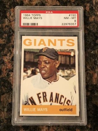 1964 Topps Willie Mays 150 Baseball Card Psa 8