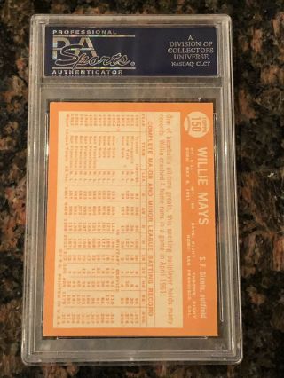 1964 Topps Willie Mays 150 Baseball Card PSA 8 2