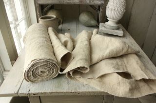 Bolt Grain Sack Fabric Vintage Natural Organic Homespun Washed Linen 11.  2 Yards