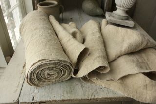 Bolt Grain Sack Fabric Vintage natural organic homespun WASHED linen 11.  2 YARDS 3