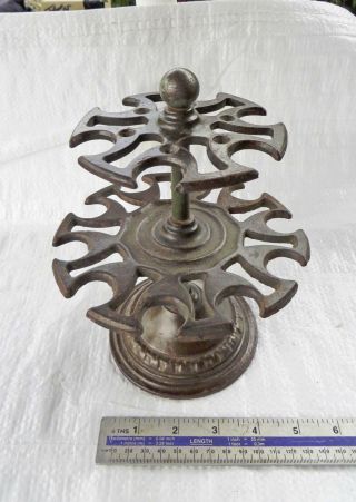 Vintage Cast Iron Office Rubber Stamp Rotating Carousel Stand 2 Tiers Gwo
