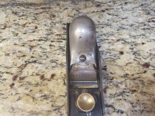 Vintage Stanley No 65 Wood Block Plane With Knuckle Lever Cap And Nickel Finish