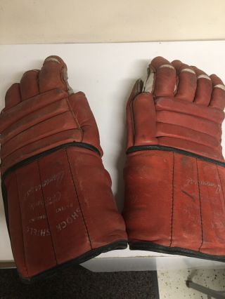 Vintage Cooper Weeks Model 64 Red Leather Hockey Gloves - Armourist,  Armourflex