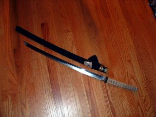 [s947] Japanese Samurai Sword: Mumei Long Wakizashi In Junk Koshirae 59.  7 Cm