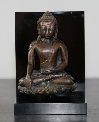 Antique Chinese Tibetan Copper Bronze Buddha,  18th Century,  Qing Dynasty.  Rare