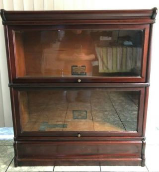 Antique Globe Wernicke Lawyers Barrister Bookcase 2 Stack Model 598
