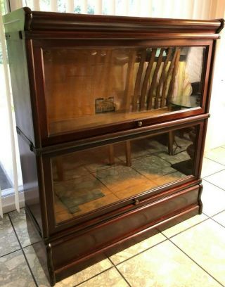 ANTIQUE GLOBE WERNICKE LAWYERS BARRISTER BOOKCASE 2 STACK MODEL 598 2
