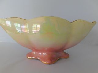 Vintage Royal Winton Lustre ware Rainbow beauty glass Centerpiece Vase 3