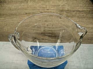 VTG Anchor Hocking Fire King 8 Cup 2 Quart Clear Glass Measuring Bowl 2