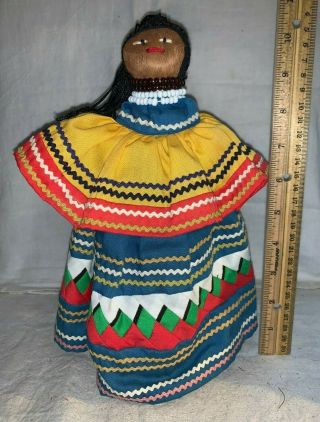 Antique Seminole Native American Indian Doll Vintage Old Folk Art Palmetto 158
