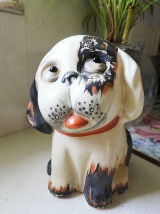 Crown Devon England - Vintage Porcelain " Perky Dog " Figurine C.  1930