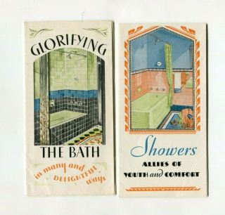 Vintage Century Of Progress Chicago 1933 Crane Bath Fixtures Brochure Pair