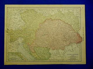 Vintage 1912 Atlas Map Austria - Hungary Old & Authentic S&h