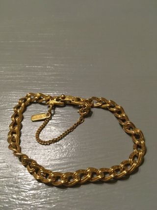 Vintage Monet Gold Tone Link Bracelet 7”l -