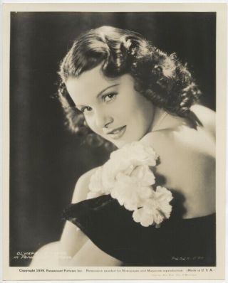 Olympe Bradna 1939 Vintage Hollywood Portrait White Gardenias