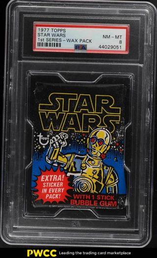 1977 Topps Star Wars 1st Series Wax Pack Psa 8 Nm - Mt