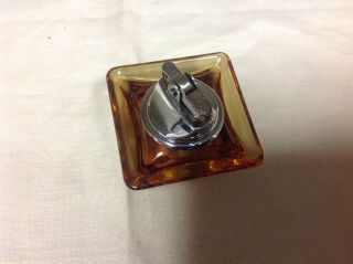 Vtg Amber Viking Glass Stacking Lighter 2