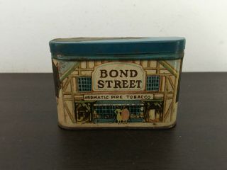 Vintage Empty Bond Street Sample Pocket Tobacco Tin - Antique - Advertising