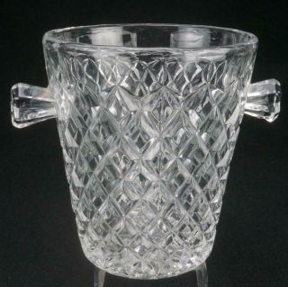 Vintage Crystal Ice Bucket With Criss Cross Diamond Design Kc719