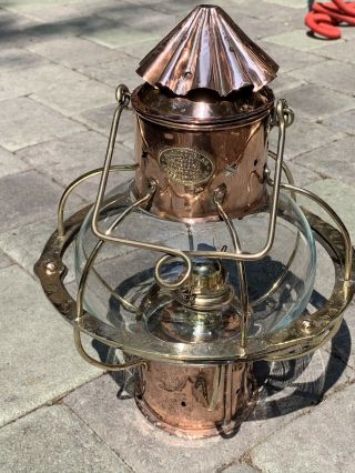 Ultra Rare Antique Hugh Douglas Copper/brass Onion Nautical Lantern Lamp