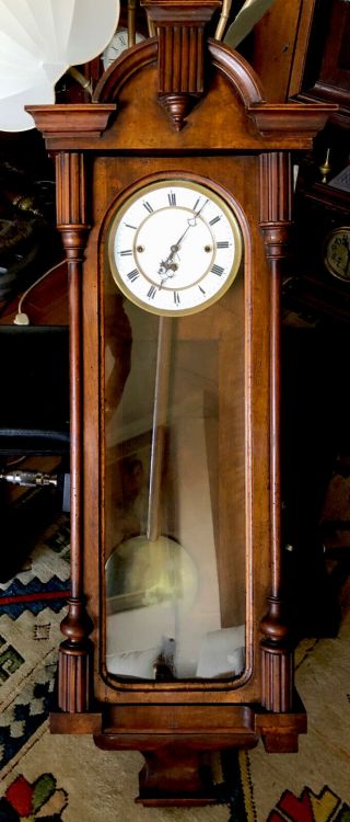 Grand Sonnerie Antique Vienna Regulator Wall Clock For Parts/repair