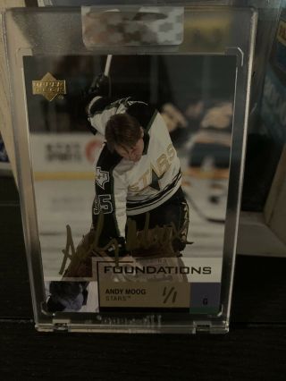 2019 - 2020 Upper Deck Buyback Andy Moog Auto Foundations Gold Auto 1/1 Stars