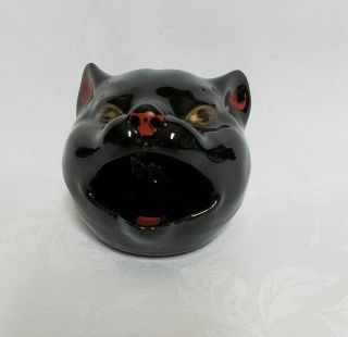 Vintage Shafford Ceramic Black Cat Ashtray Incense Burner Smoking Nose Japan