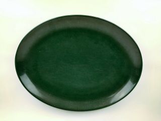 Vintage Russel Wright 14 " Parsley Oval Serving Platter Dark Green Iroquois