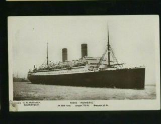 Rms Homeric - White Star Line - Vintage Ship Real Photo Postcard Rppc