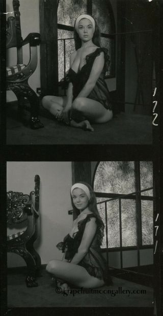 Bunny Yeager 1960s Contact Sheet Photograph Topless Pin Up Beauty Mickey O ' Brien 3