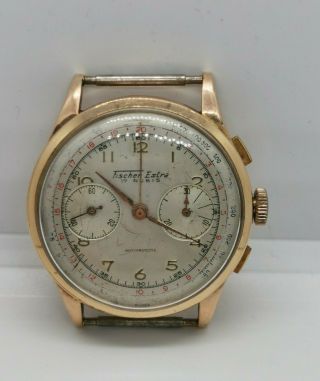 Vintage Chronograph Gold 18k Fisher Extra 1950 