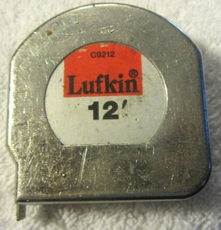 Vintage Lufkin 1/2 " X 12 - Ft Usa Tape Measure,  Measuring,  Rule C9212 Tool